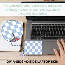 Minimalist Light-Colored Plaid Laptop Skin Kit, Premium Vinyl Film Covers Laptop Top Cover And Palm Rest, Scratch-Resistant And Waterproof, Easy To Remove Without Residue, Compatible With Most 15.5" And Smaller Laptops - View 10