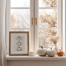 1pc Frameless Neutral Fall Modern Pumpkin Thanksgiving Cozy Wall Art Canvas Poster For Living Room Bedroom Dorm Gift - Frameless - View 4