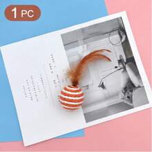 4pcs Cat Toys, Random Color Ball Design, Cat Teaser Stick, Suitable For Cat Interaction - Multicolor - View 6