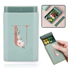 Portable Pill Box Travel Medicine Storage Case 6 Compartments Tablet Organizer Drawer Type Medicine Container For Outdoor Daily Use - Green - View 9