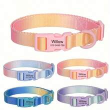 Adjustable Soft Nylon Pet Collar For Small, Medium And Large Dogs - Fashionable Color Block, Stylish And - Multicolor - View 7