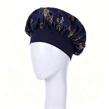 YPGVUO 3pcs Butterfly Print Satin Bonnet Set, Loose Elastic Band Soft Sleep Cap, Anti-Frizz Night Hair Care Cap, Suitable For Curly Long Hair Home Night Use - 3pcs Wine Red Navy Blue Black Butterfly - View 12