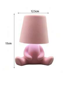 Flocked Flocked Surface Dimmable Rechargeable Decorative Small Desk Lamp, Soft Warm Light Creative Humanoid Design, Red Green Blue Pink Bedside Night Light, Suitable For Bedroom Living Room Desk Home Decor, Holiday Party Ornament Household Lighting - Rechargeable - View 14