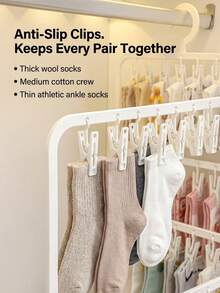 1pc Multi-Functional Hanging Rack Laundry Drying Tool, Suitable For Socks, Underwear, Shirts, Pants And Skirts, Ideal For Bedroom, Bathroom, Dorm, Bedside Area And Back To School Season Decoration - Multicolor - View 3