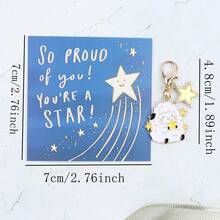 3pcs/5pcs Star Sheep Keychain With "So Proud Of You" Greeting Card, Perfect As New Year Gift For Friends, Family, Classmates, Colleagues, Birthday, Party, Holiday Small Pendant - Multicolor - View 5