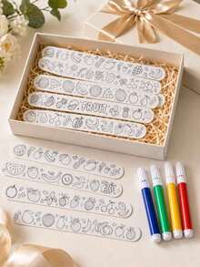 12/24pcs Theme Party DIY Coloring Page Set, Fruit Theme Winter Party Favors, Interactive Birthday Party Handmade Prizes, Party Gifts, Suitable For Birthday Gift Bags, DIY Craft Projects - Multicolor - View 6