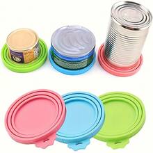 3 Pieces Silicone Pet Food Can Lid, Spoon And Can Opener; Portable Cat And Dog Food Storage Can Lid; Airtight Lid; Pet Health Supplies - Pink - View 4