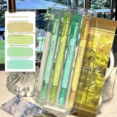 Bộ bút highlight kim tuyến nhiều màu, giá trị thẩm mỹ cao, bền, nhanh khô, không lem, bút marker lấp lánh cho học sinh, ghi chép, đánh dấu, viết nhật ký, vẽ và đánh dấu