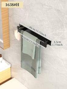 Self-Adhesive Towel Rack, No Drilling Required, Suitable For Bath Towel Rack And Towel Rack, With Hooks, Suitable For Bathroom Use - Multicolor - View 2