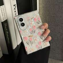 Cute Pink Flowers Tulip Bear Pattern Shell Phone Case Compatible With Samsung Galaxy Z Fold8 Wide Fold8 Back Cover - White - View 10