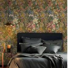 Floral Pattern Self-Adhesive Wallpaper, Bohemian Style Wallpaper, Removable Waterproof Green Petal Design, Suitable For Bedroom, Bathroom, Home Wall - Multicolor - View 12