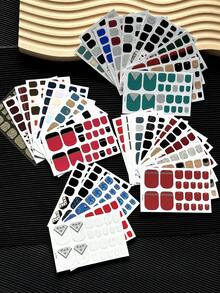 22 miếng/tờ nhãn dán bọc toàn bộ móng chân, decal móng gradient lấp lánh nhiều họa tiết, nhãn dán nghệ thuật móng tự dính dễ sử dụng, phụ kiện làm móng, dùng cho trang trí móng hàng ngày và DIY - Nhiều màu - Xem 8