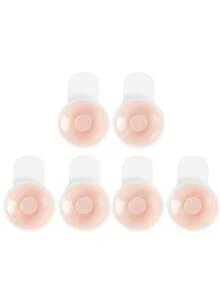 5/3/1 Pair Silicone Nipple Covers, Reusable, Invisible Bra, 6.5cm, Suitable For Small Breasts (A/B Cup), With Leak-Proof Cover And Nipple Cover Protector, Strong Adhesion, Reusable Invisible Bra - Beige - View 8