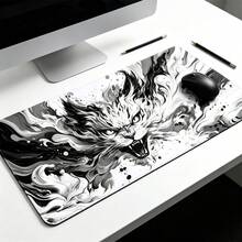 Gaming Mouse Pad XL Extended Anime Mouse Pad, Large Cute Kawaii Big Computer Mouse Mat Desk Pad With Non-Slip Rubber Base And Stitched Edge For Home Office -Black White Cat - View 6