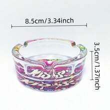 Sexy Red Lips Creative Design Fashion Glass Ashtray, 3.34 Inch Transparent Round Ashtray, Perfect For Home, Hotel And Bar Use, Decorative Ashtray, Gift For Friends - Colorful - View 4