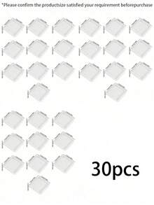 Acrylic Nail Art Storage Box 5/10/20/30/40/60pcs - Transparent Square Display Box, Suitable For Nail Accessories, Earrings, Bracelets, Cards, With Lid Portable Storage Box, Pink Black White Optional, Multi-Scenario Collection Storage Container - Clear - View 13