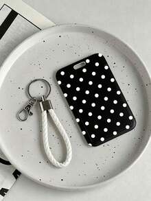 New Minimalist Polka Dot Pattern Card Holder (Card Holder + Keychain), Suitable For Student ID, Meal Card, Bus/Metro Card And Access Card, With Bag Hanging, Keychain, Wallet And Bank/Credit Card Storage Functions, Equipped With Sliding Cover Design And Lanyard, Made Of Durable Plastic Material, Strong And Sturdy, Effectively Protects Work Credentials, Essential For Holiday Travel And University Life (Printed Pattern Randomly Distributed) - Multicolor - View 13