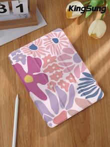 Kingsung Casing Pelindung Tablet Akrilik dengan Motif Bunga Blok Warna Sederhana, Slot Pena Terintegrasi, Kompatibel dengan Pad Mini6/Mini7/9.7/10.2/10.9/Pro 11, Pad Air 8(M4)2026(11-Inch), Pad 10 2022(10.9-Inch), Pad 11(A16) 2025(11-Inch) dan Model Lainnya. - MultiWarna - View 1
