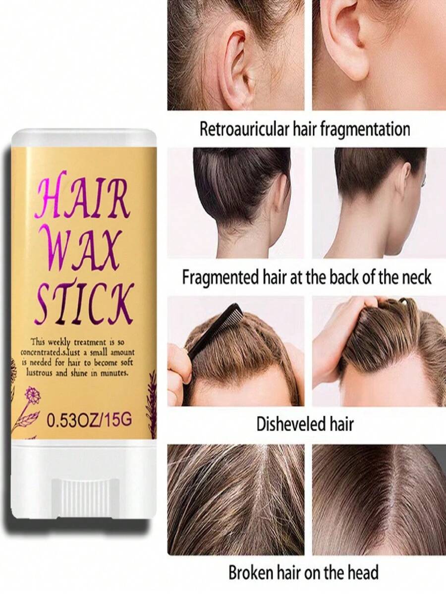 2pcs Hair Wax Sticks, Used For Controlling Flyaway Hair, Wig Edge Control Wax Sticks, Smooth Wax Sticks, Non-Oily Styling Wax, For Texture, Shape, Frizz, Smoothing (16G)
