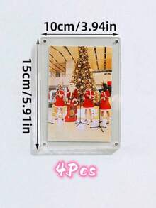 4/1pc Magnetic Fridge Photo Frame, 3/4/5/6 Inch Multi-Size Creative Photo Stickers, No Drilling Decoration, Kitchen Office Ins Style Magnetic Photo Frame, Christmas Atmosphere Decorative Painting - Multiple Styles - View 10
