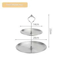 1pc Stainless Steel Multi-Layer Home Storage Tray, Nordic Style Dessert Stand, Afternoon Tea Snack Plate, Luxury Party Decoration - Multicolor - View 13