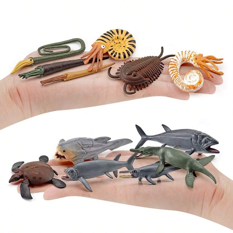 Children's Prehistoric Era Fossilized Creatures Toys, 12-Piece Model Set Of Prehistoric Creatures, Small Toys For Learning About Prehistoric Creatures - Multicolor - View 1