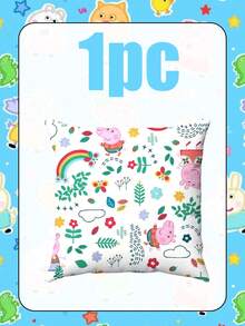 Peppa Pig Square Pillow Cases Set, Multiple Pattern Cartoon Prints, Smooth Polyester Fabric, Invisible Zipper Closure, Anti-Fade Printing, Perfect For Sofa Decor, Birthday Party Scene, Bedroom Accent & Home Decoration Supplies - Multiple Styles - View 9