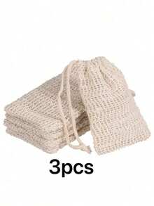 1/2/3pcs Reusable Exfoliating Soap Bags, Jute Drawstring Soap Bags, Easy To Lather And Dry, Remove Dirt And Dead Skin, Ideal Tool For Body Cleansing, Perfect For Bathroom Accessories And Home Bathroom Decor, Especially Suitable For Summer Use. - Multicolor - View 11