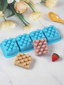 4-Cavity Square Massage Soap Silicone Mold With Raised Texture, Flexible Easy Release DIY Mold For Handmade Bath Bars, Shampoo Bars, Aromatherapy Soap And Creative Home Craft Projects - Multiple Styles - View 11