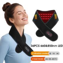 Rechargeable Neck And Shoulder Heat Massage Device, Neck Red Light Therapy With 660nm And 850nm Red Light, Vibrating Massage For Shoulders, Neck And Back, Neck Trapezius Muscle Massager, 3-Level Heating And Massage Functions, Deep Massage For Shoulders And Neck, Relieves Pain, Suitable As A Gift For Parents And Elders - View 4