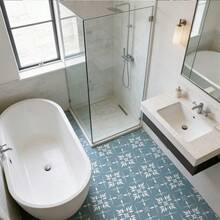 MORCART MORCAR Self-Adhesive Floor Tiles - 20pcs, 20cm X 20cm Vinyl Floor Tiles - Waterproof Self-Adhesive Tile Stickers, Suitable For Wall Backsplash, Bathroom, Kitchen - Green Floral Design - Flowers - View 4