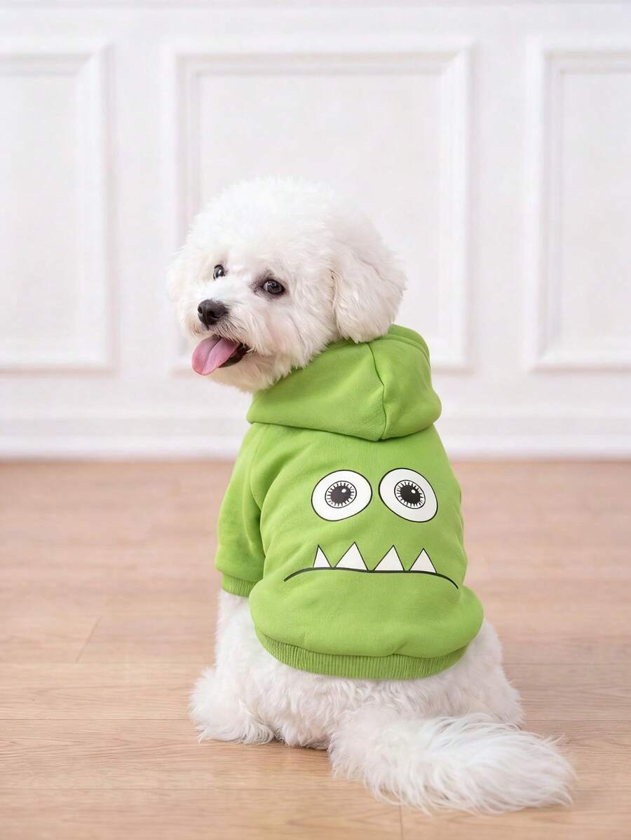 LUCKIE PAL 1 buah Hoodie Hewan Peliharaan Bergambar Monster Lucu, Cocok untuk Anjing Chihuahua dan Anjing Kecil, Lapisan Dasar Pelindung Kutu Fisik untuk Hewan Peliharaan Anjing, Rompi Modis untuk Kucing dan Anjing, Dalam dan Luar Ruangan - MultiWarna - View 1
