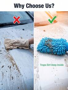 Reusable Car Wash Mitt, Scratch-Free Cleaning Glove, Soft & Absorbent, Suitable For Interior And Exterior Car Cleaning, Portable Multi-Function Dusting And Cleaning Tool, Random Color, Compatible With Most Car Models, Ideal Car Accessory - Gloves - View 3