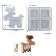 2pcs DIY Clay Mold Christmas 2-Piece Set Reindeer Calendar Block Silicone Mold Set, Resin Silicone, Home Decor, Handicrafts, Plaster Cement Mold, Reusable, Easy To Demold, Holiday, Birthday Gift. Silicone Mold For Casting. - Silicone Mold - View 2