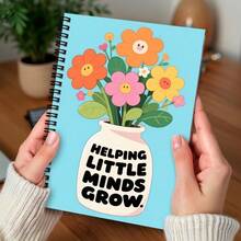 1pc A5 Floral Pattern Cover Spiral Notebook Diary, Perfect For School And Office Use, Great Gift For Friends, Colleagues, Boyfriend/Girlfriend, Back To School Supplies - Floral Series - View 4