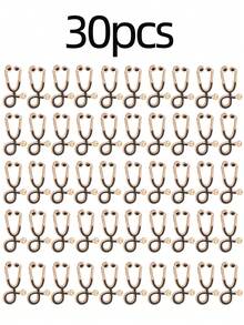 10/20/30/40/50pcs Creative Stethoscope Shaped Personalized Brooch, High Fidelity Craftsmanship, Suitable For White Coat, Nurse Uniform, Commuter Bag, Adds Professional Atmosphere, Unique Gift For Healthcare Workers - Black - View 11