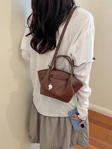 Women's Mini Shoulder Bag Versatile Commuter Bag Underarm Bag Popular Shoulder Bag Handbag - Brown - View 5