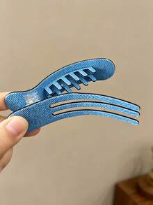 1pc Women's Vintage Multi-Pattern Acetate Alligator Hair Clip, Leopard Print Denim Shell Texture Side Clip, Elegant Back-Of-Head Hair Bun Clip, Versatile Hair Accessory For Dating - Multicolor - View 6