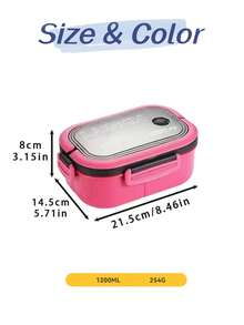 Large Capacity School Lunch Box, Bento Box With Built-In Utensils, Adult Lunch Box, Microwave , Lunch Bag, Suitable For Home, School, Office, Travel, Back To School, Outdoor Picnic - Multicolor - View 12
