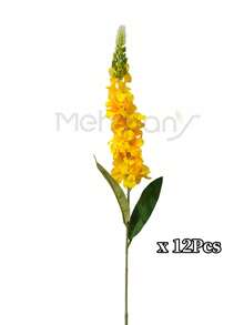 MEHELANY 12/8/4/1件 黃色金魚草人造花 春季絲綢花 長莖風信子仿真花，適用婚禮、居家、戶外派對花卉裝飾、桌飾中心裝飾、家居園藝、飯店櫃檯、廚房、壁爐，春季情人節、母親節派對用品，DIY拱門花環裝飾，送給女性、女孩、老師的禮物 - 黃色 - 查看 10
