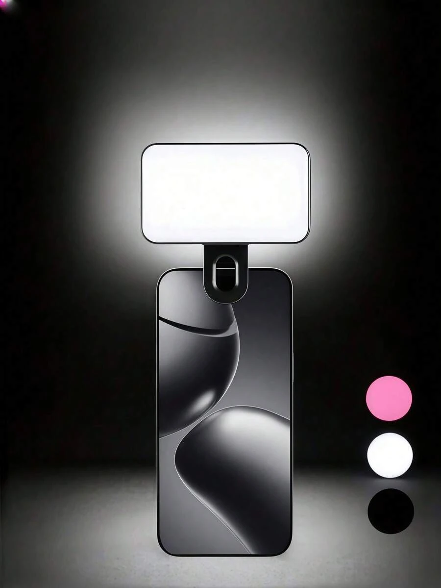 1pc Adjustable 3-Color Selfie Ring Light, Suitable For Phone, Camera, Video Conference, Live Streaming, Laptop, Makeup And Selfie; Equipped With Clip, Portable Mini LED Light, Supports USB Charging; Mini Portable Pocket Fill Light, Handheld RGB Photography Fill Light, Beauty Selfie/Influencer Live Streaming Light