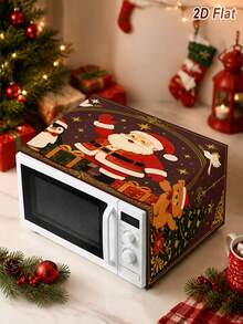 1件裝聖誕微波爐防塵蓋，聖誕老人、泰迪熊、聖誕樹、企鵝圖案，Merry Christmas 85*35cm 聚酯纖維微波爐/烤箱/爐灶蓋，微波爐家電防塵罩，廚房防塵保護罩，聖誕裝飾，聖誕節裝飾，廚房裝飾，聖誕餐桌裝飾，節日派對裝飾，冬季家居裝飾 - 聖誕P款 - 查看 3
