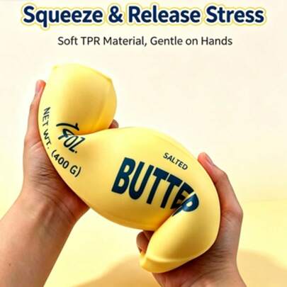 1pc 24cm Giant Butter Stick TPR Squeeze Toy, Slow Rebound Stress Relief Finger Toy, Soft Anxiety Relief Toy, Suitable For Various Holidays, Birthday Gifts, Halloween, Thanksgiving, Christmas, Labor Day, Back To School, Party Favors; Slow Squeeze Toy, Crunchy Squeeze Toy, Crunchy Butter Squeeze Toy, Squeeze Toy, Ice Cream Ball, Stress Relief Squeeze Toy, Dumpling Squeeze Toy