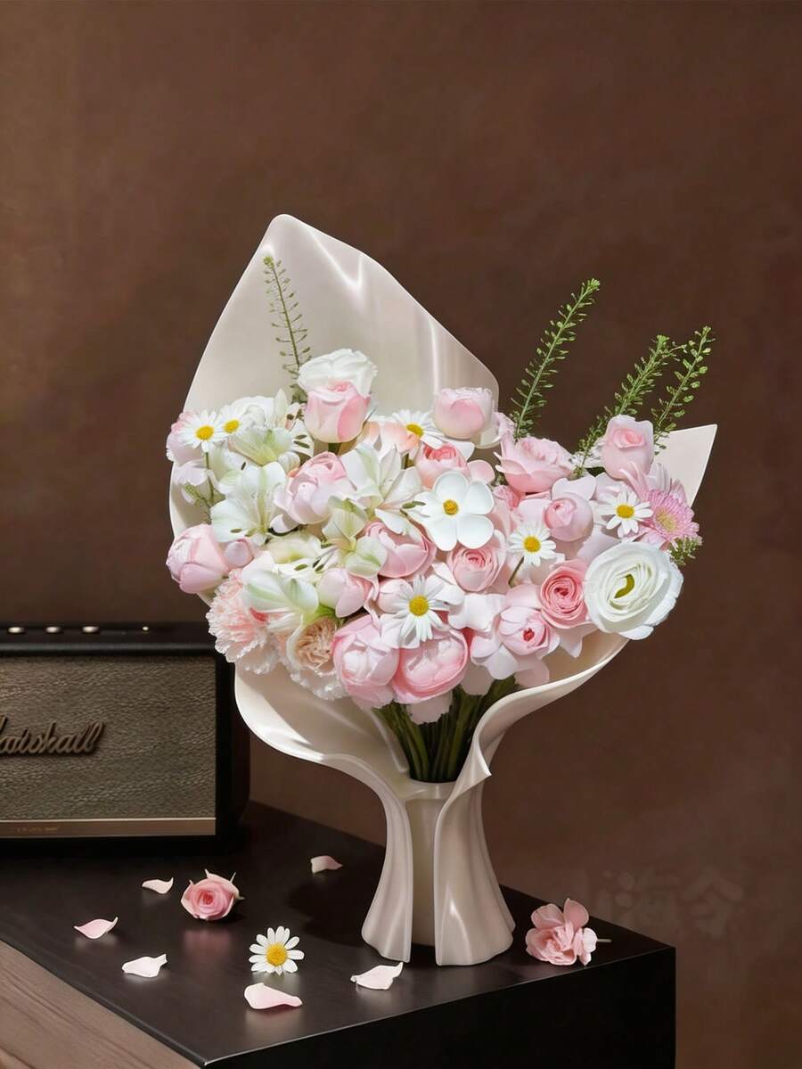 1件創意花束造型花瓶，時尚簡約居家裝飾，適用於辦公室、客廳、臥室桌面裝飾，桌上中心裝飾品，送給朋友的最佳禮物 - 多款 - 查看 1