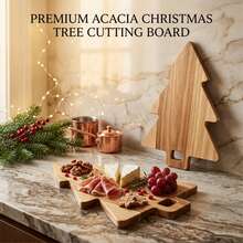 Wooden Acacia Cutting Board, Double-Sided Bread & Cheese Board, Functional Kitchen Accessory, Suitable For Fruit, Meat And Bread Cutting, Can Be Used As A Meal Prep Workstation, Perfect For Chef's Birthday, Party, Christmas, Easter, Wedding Holiday Gift - 1PC - View 2