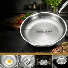 1pc Hammered Texture Wok, Physical Non-Stick Frying Pan, Scratch-Resistant, Even Heat Distribution, Compatible With Induction Cooktop And Gas Stove, Home Kitchen Cooking - View 11