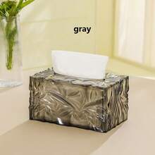 1pc Luxury Style 3D Embossed Texture Tissue Box, Transparent Decorative Napkin Holder, Large Capacity Napkin Storage Box, Suitable For Bathroom, Living Room, Bedroom Home Aesthetic Decor - View 11