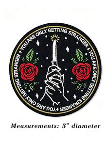 1pc/2pcs/4pcs/5pcs/6pcs/8pcs/10pcs Rose Hand Round Embroidered Iron‑On Patch - Multicolor - View 3