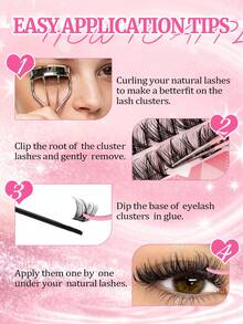 2‑Styles 400‑Cluster D‑Curl Lash Extension Kit, Mixed 8‑16mm Length Individual False Lashes, Beginner‑Ready For Daily, Parties & Music Festivals,Must-Haves For Halloween And Christmas Pair With Colored Lashes For A Doubled Effect. - C - View 8