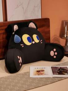 Ice Silk Backrest Reading Pillow, Ergonomic Wedge Bed Back Pillow With Support Armrests, Breathable Bean Texture Waist Cushion, Cute Cartoon Ear Design, Suitable For Reading And Relaxation, Bedroom Sofa Home Decor Accessory, Adult Daily Use - Multicolor - View 3